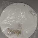 Defined Deco Round Tray for Home Decor, 12 in White Wood Circle with Shiny Gold Handle, Decorative Round Tray for Coffee Table, Kitchen, Living Room, Bedroom