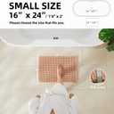 TYUU Waffle Bath Mat, Boho Bathroom Rugs Non Slip Washable Super Absorbent Quick Dry Bath Mat Farmhouse Bathroom Decor, 24"x16" Light Peach