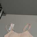 Yoga Sports Workout Bras for Women Seamless Molded Cup Spaghetti Double Strap Bra Wirefree Scoop Neck Tank Top Bras (X-Large, Pink)