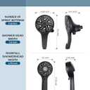 Cobbe High Pressure 3-Way Shower Head Combo, Hand Held Shower & Rain Shower Separately or Together, Dual 2 in 1 Showerhead with Stainless Steel Hose - Black
