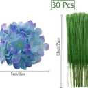 FagusHome 30 Pcs Silk Hydrangea Heads Artificial Flowers Heads and Stems Fake Hydrangea Flowers for Home Wedding Decor (Blue Purple)