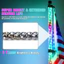 3FT(0.9M) RF Remote Control RGB LED Whips Light with Dacning/Chasing LED Antenna Light for Off- Road Vehicle ATV UTV RZR Jeep Trucks Dunes Lighting installations for Vehicles