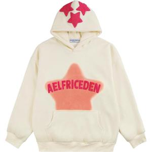 Aelfric Eden Graphic Hoodies for Men Y2K Printed Hoodie Sweatshirt Casual Oversized Long Sleeve Vintage Streetwear Pullover (XX-Small, Aa01-beige)