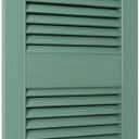 Ekena Millwork Lifetime Vinyl LL1S14X04300FG Standard Cathedral Top Center Mullion, Open Louver Vinyl Shutters, w/Installation Shutter-Lok's & Matching Screws (Per Pair), 14.5"W x 43"H, Forest Green