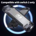 HEYSTOP Switch 2 Case Compatible with Nintendo Switch 2 Dockable Case Cover, Switch 2 Protective TPU Cover with Screen Protector and 6 Thumb Grips, HD Tempered Glass, Shock Absorption and Anti-Scratch