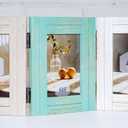 Seastars, Rustic Picture Frames 4x6 Farmhouse Collage Picture Frames 3 Picture Frame Farmhouse Office Decor Hinged for Hanging or Stand Vertical Housewarming Gift Cool Gifts For Coworkers Family Women Mom Dad Friend (White/Green/Taupe)