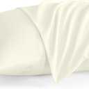 Pillowcase 16 x 22 Inch, Egyptian Cotton Set of 2 Pillowcase Zipper Closure 600 Thread Count Count - Travel 16x22 Zipper, Ivory Solid