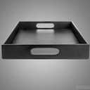 Home Redefined Beautiful Modern Elegant 17.5"x12" Rectangle Classic Black Faux Leather Decorative Tray Ottoman Coffee Table Perfume Living Room Kitchen Serving Tray with Handles for All Occasion's