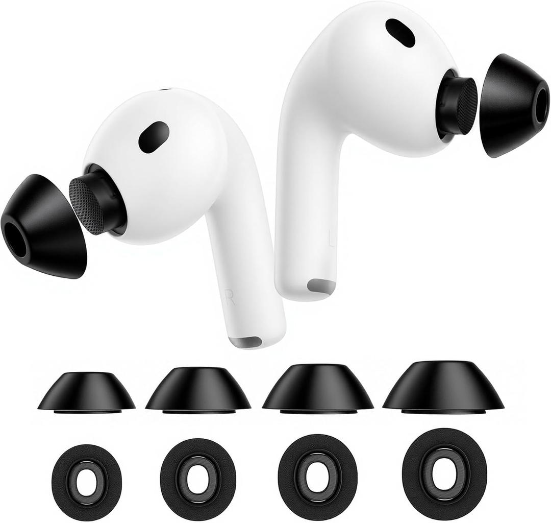 lanwow for AirPods Pro 3 Foam Tips, Memory Foam Ear Tips for AirPods Pro 3 (2025 3rd Gen)4-Size Variety Pack (XS/S/M/L, 4 Pairs)