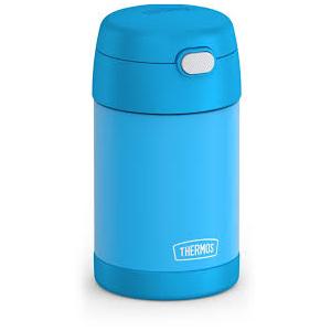 THERMOS FUNTAINER Insulated Food Jar, 16 Ounce, Kid Friendly Food Jar with Foldable Spoon, Blue