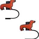 3 x Dachshund Dog Silicone Straw Covers for Stanley Cup, Reusable, Cute Toppers Accessories for Tumblers, 2PCS Decorative & Personalized Straw Cover Cap (a)