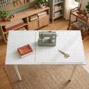 Fabric Cutting Table for Sewing Room - 48x24 inch Grid Top Folding Craft Table for Adults - Steel Folding Storage Legs for Sewing Machine, Hobby and Crafting Room - Patent Pending