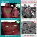 Custom for Ford Mustang Coupe Seat Covers 2015-2025 - Custom-Fit Full Set Faux Leather Car Seat Covers for Mustang Coupe Fastback GT/V6/EcoBoost 2015 2016 2017 2018 2019 2020 2021 2022 2023 2024 2025