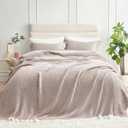 Snuggle Sac Queen Size Bedding Blanket Taupe,Super Soft Warm Microfiber Blankets Cozy Knit Fuzzy Plush Bed Blankets,Heather Taupe, 90x90 inches