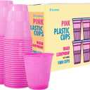 LA MIERE 1000 Pack 5 oz Plastic Cups, Reinforced Durability, BPA-Free, Smooth Rim for Dental Clinics, Bathroom & Dispenser Use, Pink, Small
