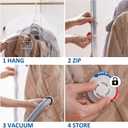 Hanging Vacuum Storage Bags, 6 Pack Large Hanging Vacuum Seal Garment Bags for Clothing, Space Saver for Clothes, Suits, Dresses, Jackets, Clothing Storage for Moving Supplies(6 Long)