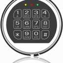 Gun Safe Lock Replacement with Solenoid Lock High Security Chrome Digital Keypad Electronic Safe Lock for Home Fireproof Gun Safe Box