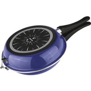 Magefesa Frittata 9.4-Inch Nonstick Double Sided Frying Pan, All-Stovetops Compatible, Dishwasher Safe Ideal for Spanish Tortilla Blue