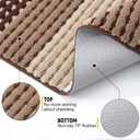 Kitinjoy Indoor Outdoor Door Mat, 32x20 Non-Slip Absorbent Dirt Trapper, Low-Profile Washable Inside Entrance Front Floor Mat, Sturdy Soft Entry Dotted Ombre Doormats for Entryway, Brown