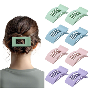 8 Pack French Flat Hair Clips for Women – Large Matte No-Slip Claw Barrettes for Thick & Thin Hair, Strong Hold Styling Accessories (Colorful)