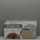 Baker's Friend Instant Crepe Maker with Handle, Electric Crepe Maker Machine, Crepera Electrica, 8 Inch Non-stick Cooking Surface, Creamy White