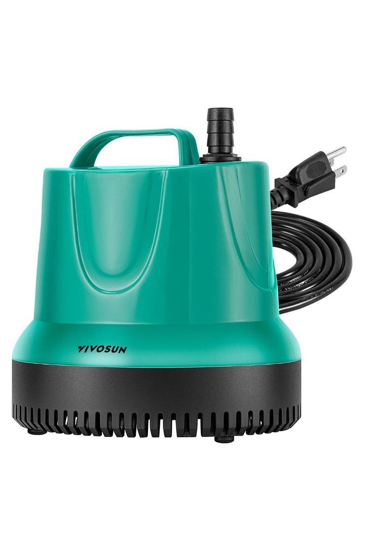 VIVOSUN 660GPH 40W Submersible Pump for Fish Tank, Pond, Aquarium, Hydroponic Systems with 5ft Power Cord