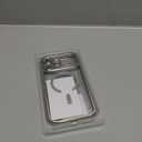 Magnetic for iPhone 17 Pro Max Case with Glitter Integrated Lens Protection, [Glossy Bumper & Shiny Magnetic Ring] [Compatible with Magsafe] Cute Women Girly Phone Case for iPhone 17 Pro Max Silver