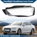 Headlight Lens Cover Headlight Headlamp Lense Clear Lens Cover No.8K0941043E for Audi A4 2013-2016 Black,Clear Pc 1 Pc Front Left Car