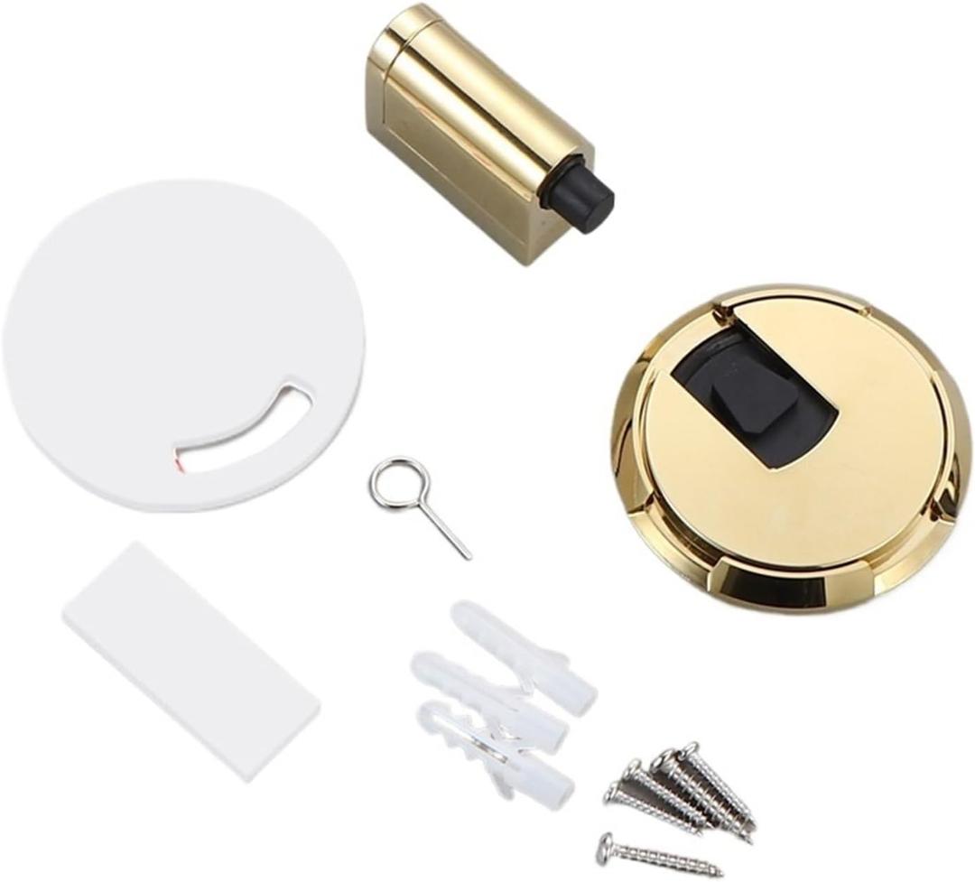 Magnetic Door Stop Heavy Duty Magnetic Stopper Mechanical Door Stop Adjustable Holder Non-Punch Sticker Furniture Hardware(Bright Gold)