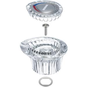 Enhon Shower Handle Replacement Compatible with Moen 96797 Chateau Tub and Showers Faucet, Shower Knob Replacement Kit Compatible with Moen 1225 Cartridge, Include Screws, Chrome Knob Insert (1 Pack)