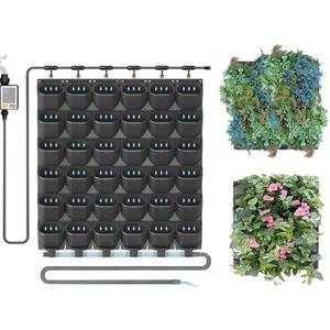 Reaeng Self Watering Wall Planter with 36 Pots, Vertical Garden Planter for Indoor Plants, Wall Mounted planters Hanging Flower Herbs Vegetables, Wall Garden for Home (Black with Irrigation)