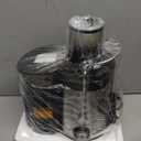 Qcen Juicer Machine, 800W Centrifugal Juicer Extractor with Wide Mouth 3 Feed Chute for Fruit Vegetable, Easy to Clean, Stainless Steel, BPA-free (Black)