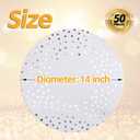 50 Pcs 14 Inch White and Silver Foil Paper Place Mats Silver Polka Dots Round Placemats Disposable Decorative Table Mats for Wedding Banquet Party Home Dining Table Decor