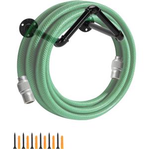 Garden Hose Holder Wall Mounted Heavy Duty Metal Hose Hanger Water Hose Holder Hose Reel Hose Hooks for Water Hose, Extension Cords, Vacuum Lines Storage Organizer for Garden, Garage, Yard