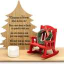 Christmas in Heaven Decoration Christmas Memorial Candle Holders Rocking Chair Ornament Save A Seat Memorial Gift Xmas Decor