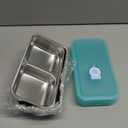 BSTUR Stainless Steel Snack Containers, 4-Pack Reusable Grab and Go Containers with Lids, Dual Compartment Bento Box for Travel, Camping & Lunch Prep