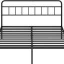 Queen Bed Frame with Classic Headboard,Strong Metal Slats Support,Under Bed Storage Space,No Box Spring Needed,Easy to Assemble,Black