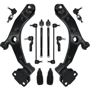 Control Arm, Replacement For Front Lower Control Arms with Ball Joint Sway Bar Link Outer Inner Tie Rod Boot Suspension Kit Compatible With 2010-2013 Mazda 3-12 Pcs