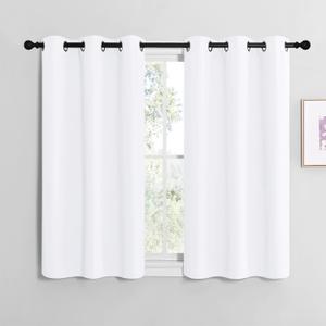 NICETOWN Draperies Curtains Panels, Blocking Out 50% Sunlight Window Treatment Curtains, Grommet Top Small Window Drapes for Bedroom (2 Panels, 42 by 40, White)