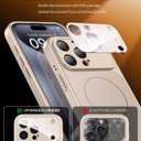 TOBOVON for iPhone 15 Pro Case with Camera Lens Protector, Compatible with MagSafe, Slim Matte Magnetic Shockproof Phone Cover for iPhone15 Pro, Gold