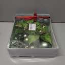 Christmas Ball Ornament Set, 48Pcs Green Plastic Christmas Tree Hanging Decorations with Gift Package for Xmas Winter Holiday Wedding Party Decor