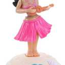 Pink Solar Powered Dancing Girl Swinging Hawaiian Girl Grass Skirt Swing Shaking Head Doll Car Dashboard Dancing Figure Solar Dancing Figurines Desktop Window Sun Catcher Car Dashboard Decor