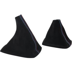 Priprilod Black Faux Suede Shift & E Brake Boots Black Compatible with BMW 3 Series E36 1991-1998 Compatible with E46 1999 2000 2001 2002 2003 2004 2005