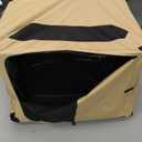 Amazon Basics Dog Crate, Travel Dog Kennel Double Door Collapsible, Lightweight Soft-Sided Folding, Portable Dog Cage, XL 42" x 31" x 31", Tan