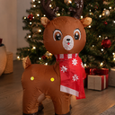 Lightweight Inflatable Deer With Festive Design, Easy To Inflate, Stable When Standing, And Perfect For Indoor Holiday Décor, Ideal Near A Christmas Tree