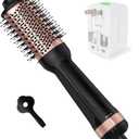 Dual Voltage Hair Dryer Brush with European Plug,Travel Blow Dryer Brush for Blowout Look, One-Step Hot Air Brush Volumizer,Smoothing,125V/220V
