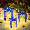 Set of 3 Christmas Lighted Gift Boxes - 65 LED Pre-Lit, Plug-in Light Up Presents Box - Decor for Christma Tree, Indoor Outdoor Home,Yard, Lawn - Ideal for Christmas, Holiday, Party, Anniversary
