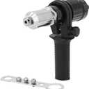 Rivet Gun Adapter Kit with Handle Grip Riveter Drill Attachment Riveting Hand Tool Insert Nut for Cordless Electric Power Drill