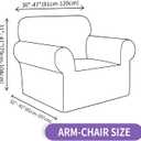 ZNSAYOTX Super Stretch Chair Slipcover Universal Sofa Chair Covers for Living Room Dogs Pet Furniture Protector Spandex Armchair Slipcovers with Anti Slip Foam Sticks (White, Chair)