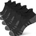 Heyoboy Men's Athletic Cushioned Cotton Socks Anti-blister Wicking Breathable Running Ankle Socks 5 Pairs